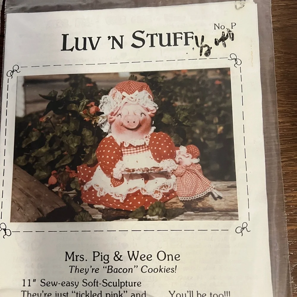 Vintage Bunny & Pig Sewing Patterns Lot – Luv ’n Stuff + Fabricraft (4 Unused)
